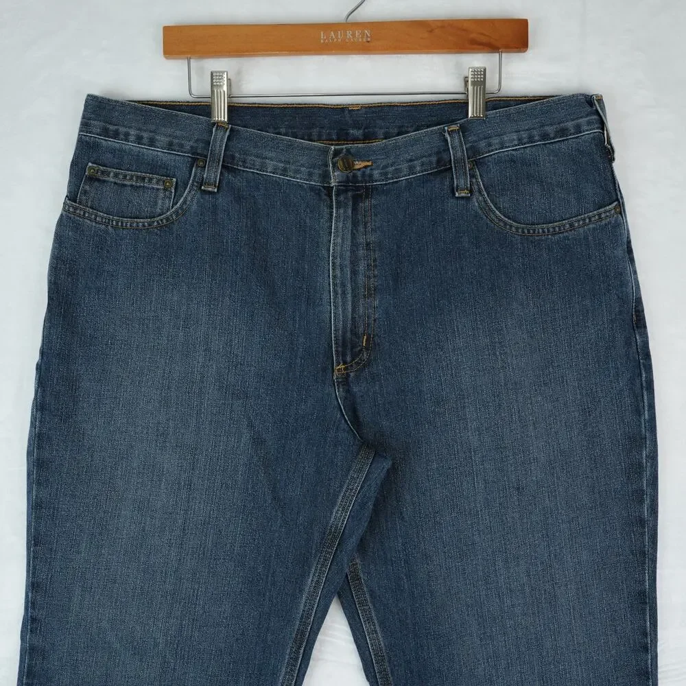 Carhartt Jeans Mens 40x30 Blue Relaxed‎ Fit Straight Leg Denim BD1483-M